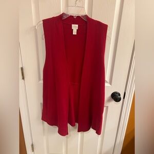 Chico’s Red Vest Size Large (Chico’s size 2)
